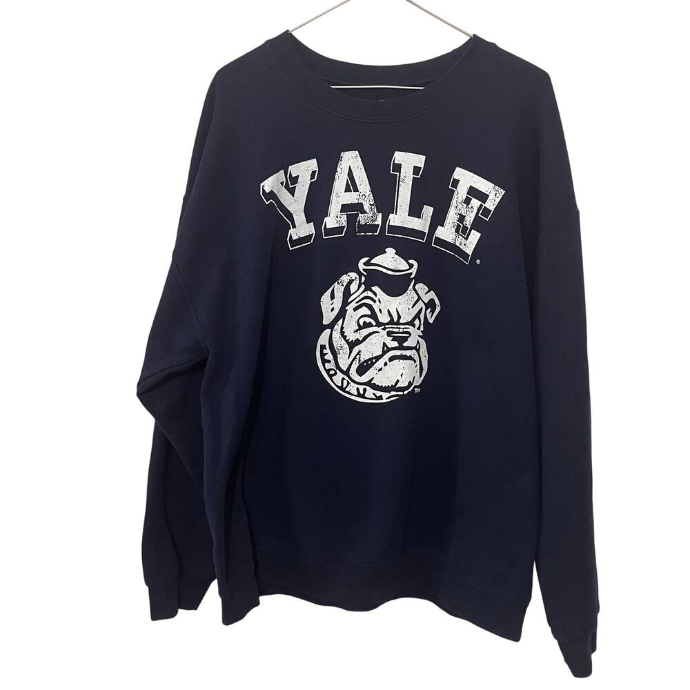 Yale University Sweatshirt XL Navy Blue Handsome Dan Bulldog Athleisure Crewneck